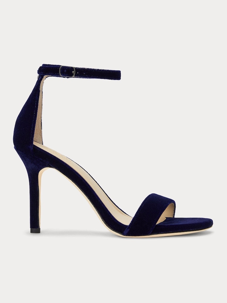Lauren Ralph Lauren Blue Allie Velvet Strap Heels - Imagen 1 de 4 Lauren Ralph Lauren Blue Allie Velvet Strap Heels - Imagen 1 de 4