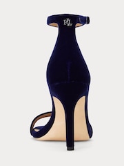 Lauren Ralph Lauren Blue Allie Velvet Strap Heels - Image 3 of 4