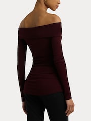 Rot - Lauren Ralph Lauren Cotton-Blend Off-the-Shoulder Top - Bild 5 von 8