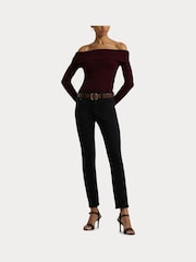 Rot - Lauren Ralph Lauren Cotton-Blend Off-the-Shoulder Top - Bild 7 von 8