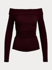 Rot - Lauren Ralph Lauren Cotton-Blend Off-the-Shoulder Top - Bild 8 von 8