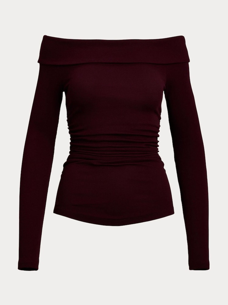 Rot - Lauren Ralph Lauren Cotton-Blend Off-the-Shoulder Top - Bild 8 von 8