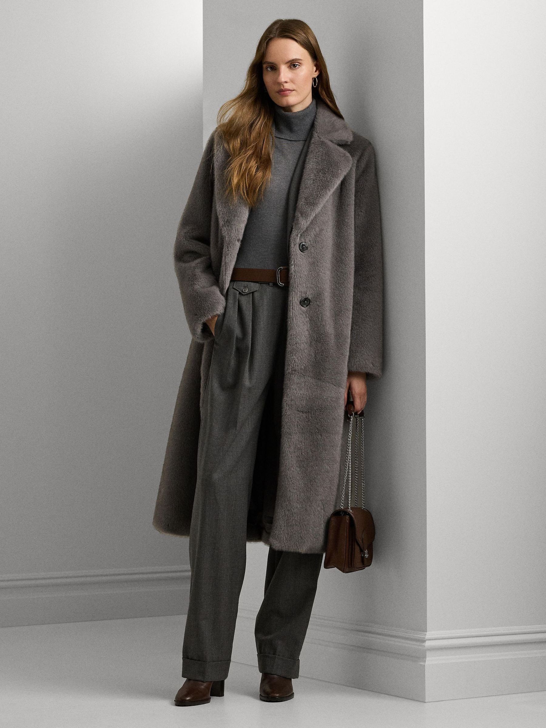 Sat n al Lauren Ralph Lauren Faux Fur Long Car Coat Next Turkey sitesinden
