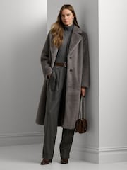 Lauren Ralph Lauren Faux-Fur Long Car Coat - Image 1 of 9