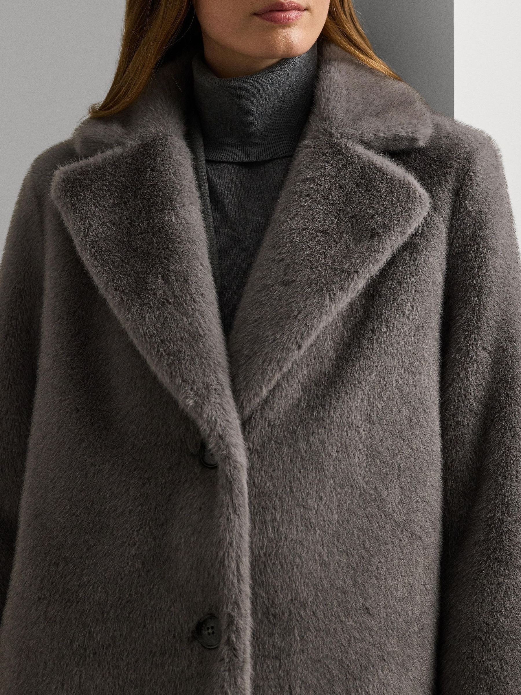 Sat n al Lauren Ralph Lauren Faux Fur Long Car Coat Next Turkey sitesinden