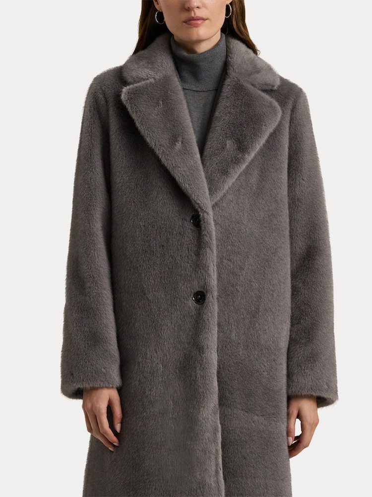 Lauren Ralph Lauren Faux-Fur Long Car Coat - Image 7 of 9