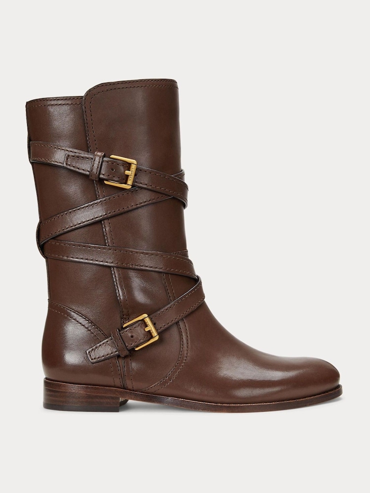Lauren Ralph Lauren Briannah Leather Wrap Riding Boots - Image 1 of 3