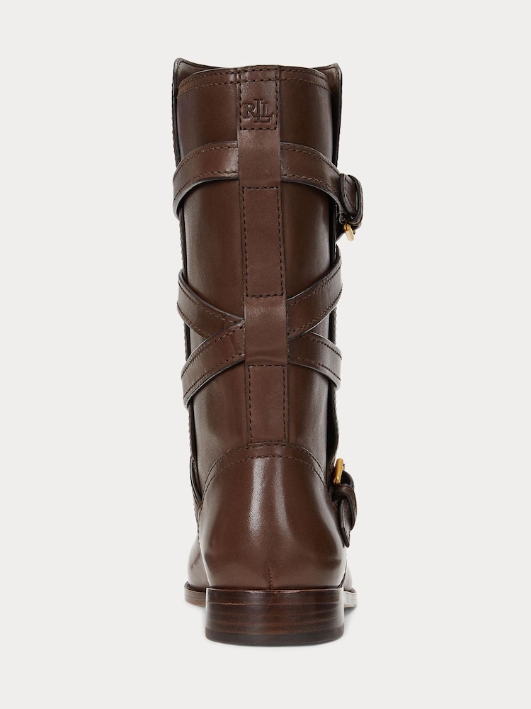 Lauren Ralph Lauren Briannah Leather Wrap Riding Boots - Image 3 of 3