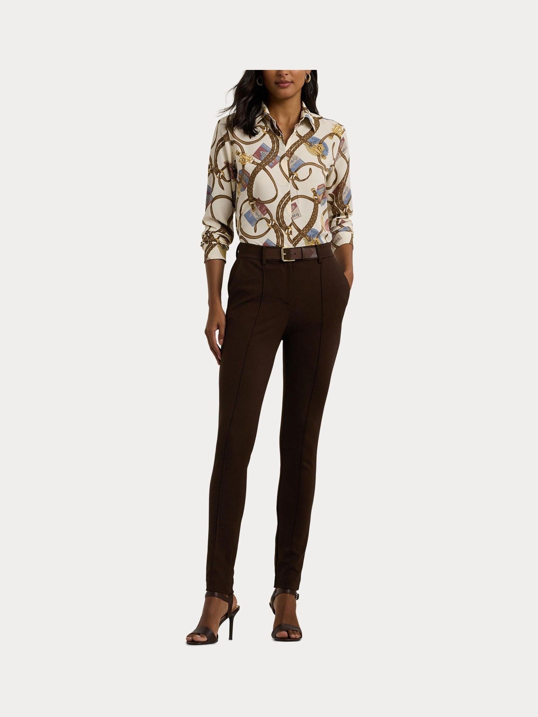ラルフ・ローレン Lauren Ralph Lauren クラシック Fit Belting-Print Crepe Shirt レディース シャツ Lauren Ralph Lauren Women's Belting-Print Crepe Shirt - Macy's