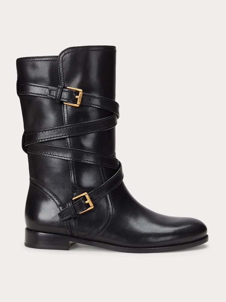 Lauren Ralph Lauren Briannah Leather Wrap Riding Boots - Image 1 of 4