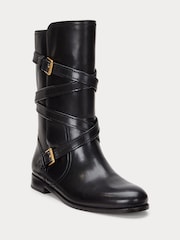 Lauren Ralph Lauren Briannah Leather Wrap Riding Boots - Image 2 of 4