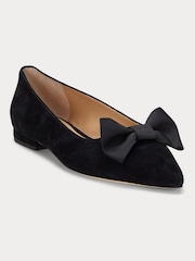 Lauren Ralph Lauren Londyn Suede Bow Ballet Shoes - Image 1 of 4