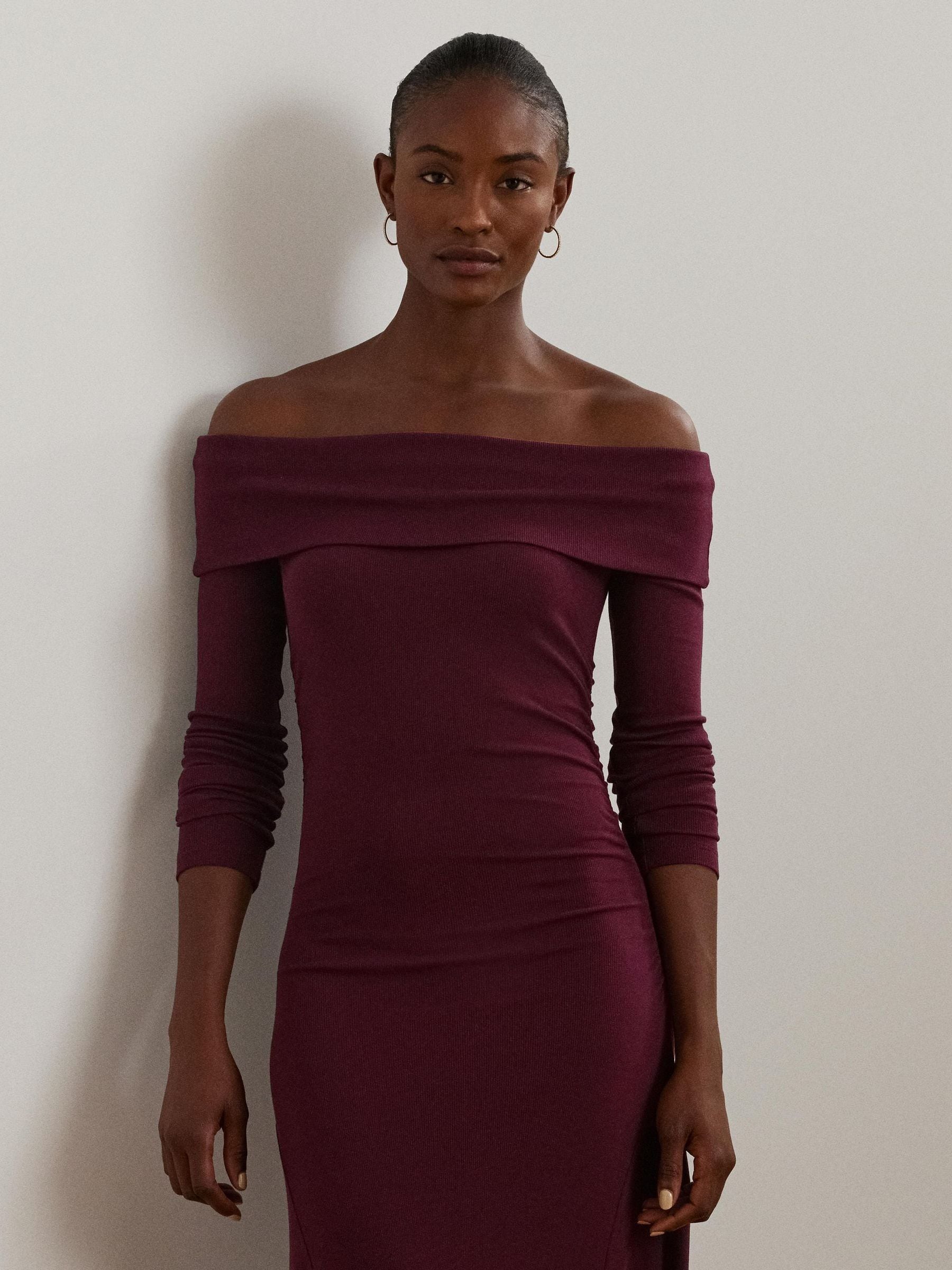 Buy Lauren Ralph Lauren Rib Knit Off the Shoulder Midi Dress from Next Austria