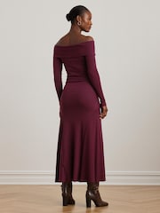 Lauren Ralph Lauren Rib-Knit Off-the-Shoulder Midi Dress - Image 3 of 8