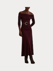 Lauren Ralph Lauren Rib-Knit Off-the-Shoulder Midi Dress - Image 7 of 8