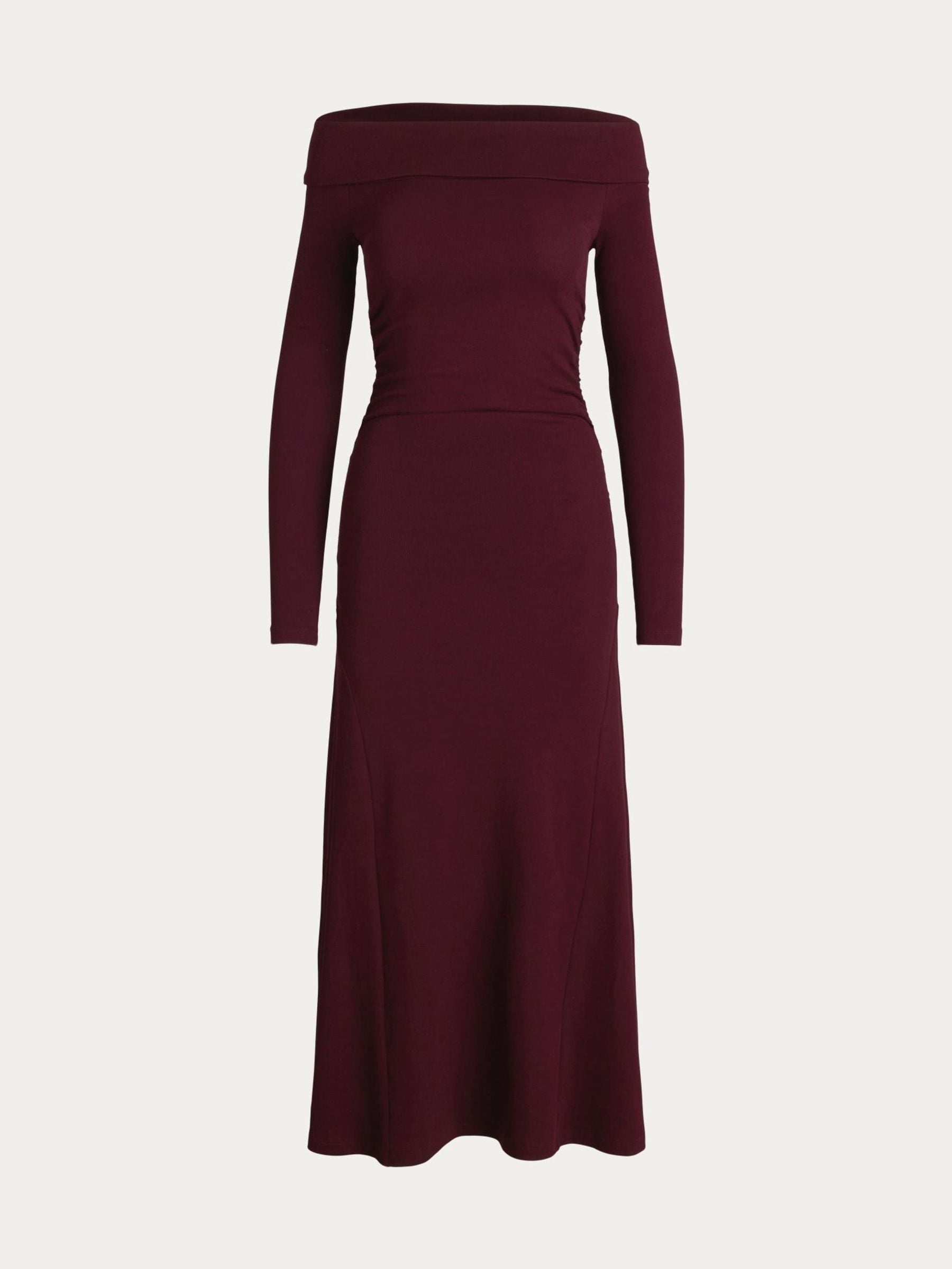 Rib knit off the shoulder dress deals