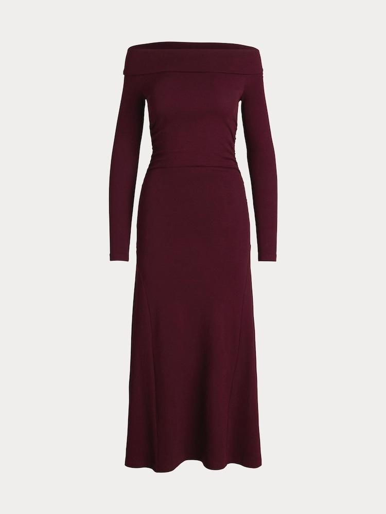 Lauren Ralph Lauren Rib-Knit Off-the-Shoulder Midi Dress - Image 8 of 8
