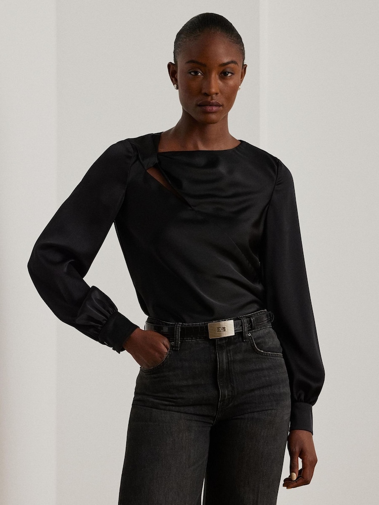 Lauren Ralph Lauren Silk Volume Sleeve Blouse - Image 1 of 8 Lauren Ralph Lauren Silk Volume Sleeve Blouse - Image 1 of 8
