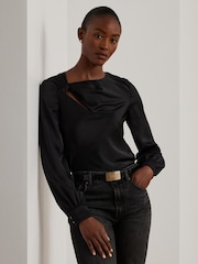 Lauren Ralph Lauren Silk Volume Sleeve Blouse - Image 3 of 8