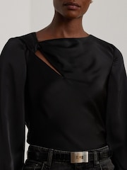Lauren Ralph Lauren Silk Volume Sleeve Blouse - Image 5 of 8
