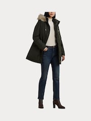 Lauren Ralph Lauren Texture Puffer Faux Fur Hood Coat - Image 8 of 9