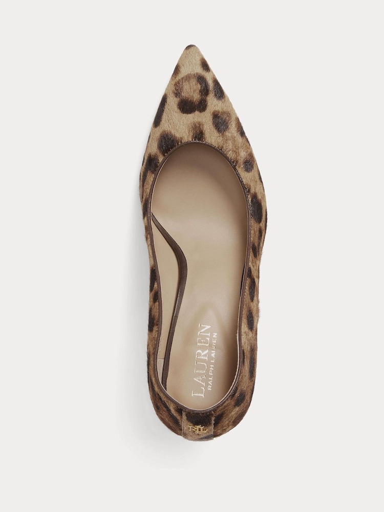 Lauren Ralph Lauren Leopard potisk; vzorec Lanette Textured Leather čevlji z visoko peto salonar - Slika 4 iz 4 Lauren Ralph Lauren Leopard potisk; vzorec Lanette Textured Leather čevlji z visoko peto salonar - Slika 4 iz 4