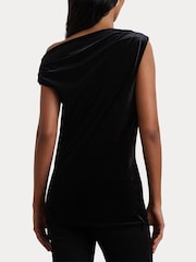 Black - Lauren Ralph Lauren Luxe Velvet Off-The-Shoulder Top - Image 2 of 8