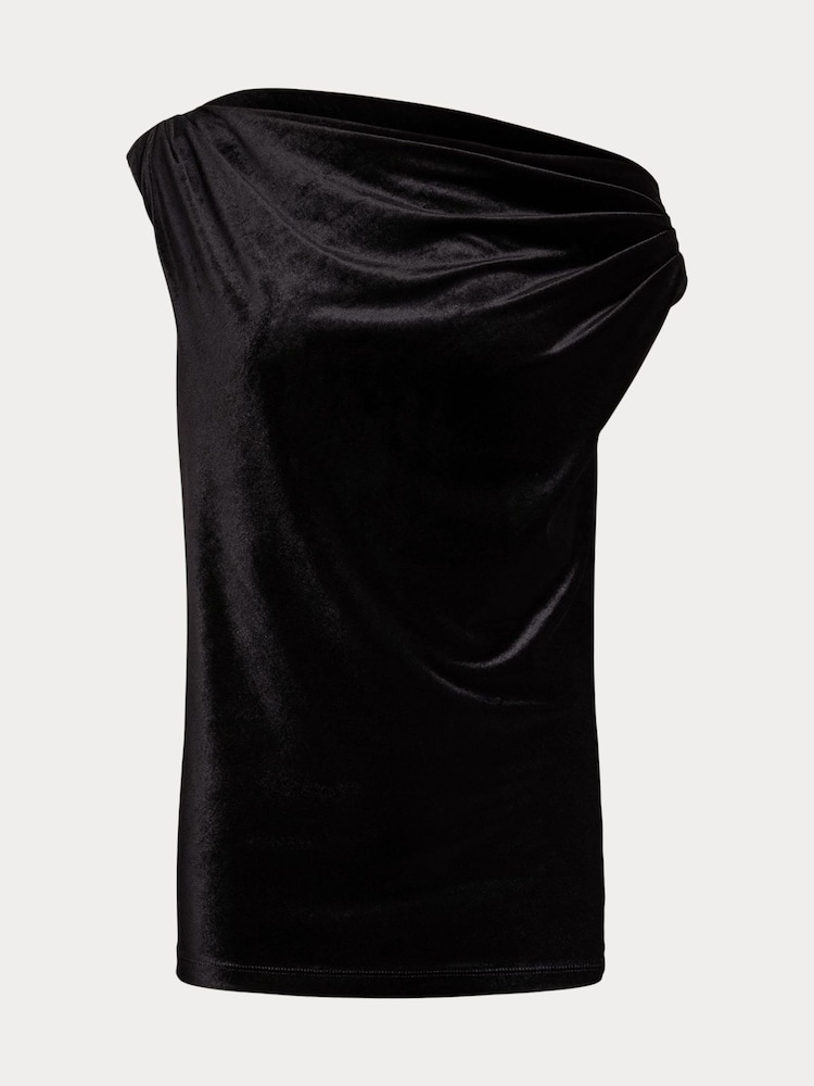 Black - Lauren Ralph Lauren Luxe Velvet Off-The-Shoulder Top - Image 8 of 8