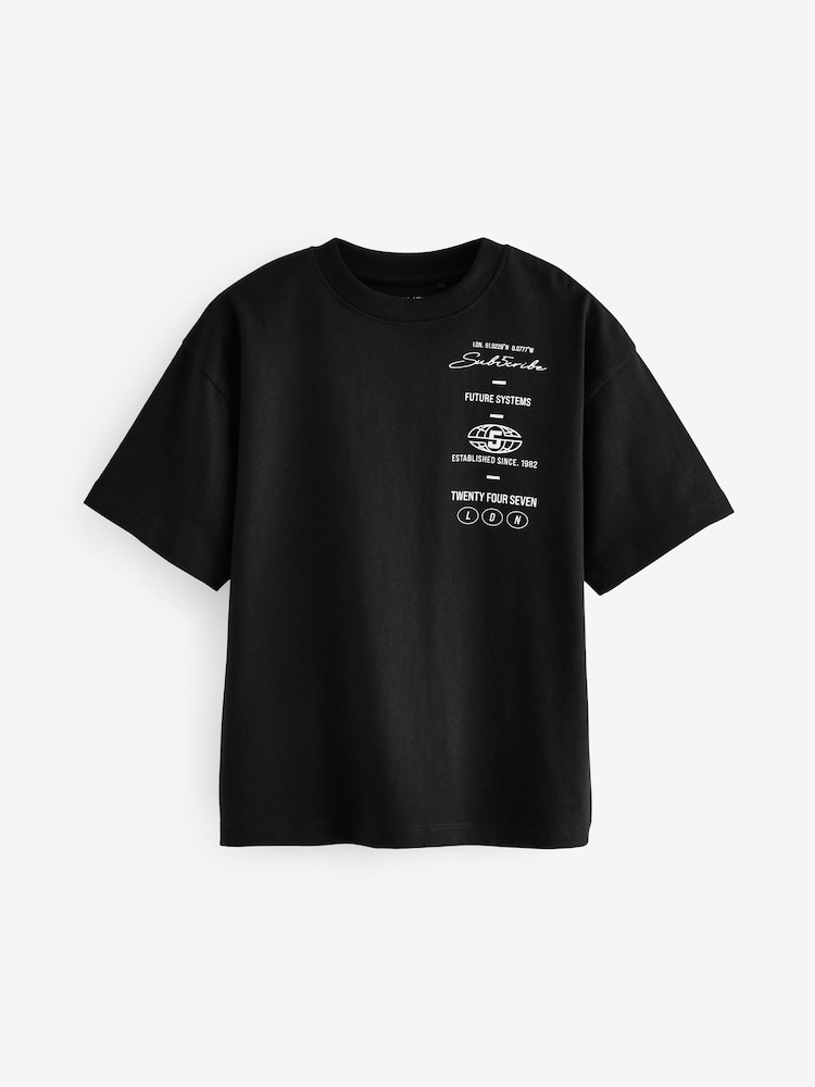 Schwarz/Weiß/Grün mit Sub5cribe-Motiv - Kurzarm-T-Shirts mit lockerer Passform und Grafik-Print aus 100 % Baumwolle im 3er-Pack (3–16 J.) - Bild 2 von 7