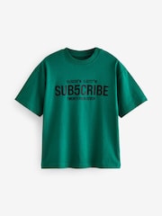 Schwarz/Weiß/Grün mit Sub5cribe-Motiv - Kurzarm-T-Shirts mit lockerer Passform und Grafik-Print aus 100 % Baumwolle im 3er-Pack (3–16 J.) - Bild 3 von 7