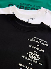 Schwarz/Weiß/Grün mit Sub5cribe-Motiv - Kurzarm-T-Shirts mit lockerer Passform und Grafik-Print aus 100 % Baumwolle im 3er-Pack (3–16 J.) - Bild 6 von 7