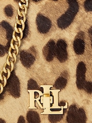 Lauren Ralph Lauren Leopard Print Textured Leather Crossbody Bag - Image 10 of 12