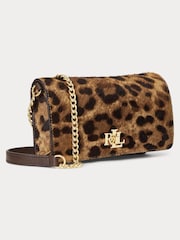 Lauren Ralph Lauren Leopard Print Textured Leather Crossbody Bag - Image 2 of 12