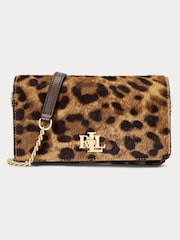 Lauren Ralph Lauren Leopard Print Textured Leather Crossbody Bag - Image 3 of 12