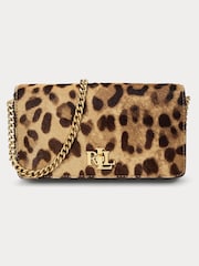 Lauren Ralph Lauren Leopard Print Textured Leather Crossbody Bag - Image 4 of 12