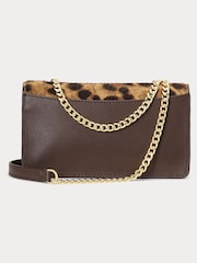 Lauren Ralph Lauren Leopard Print Textured Leather Crossbody Bag - Image 5 of 12