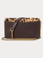 Lauren Ralph Lauren Leopard Print Textured Leather Crossbody Bag - Image 6 of 12