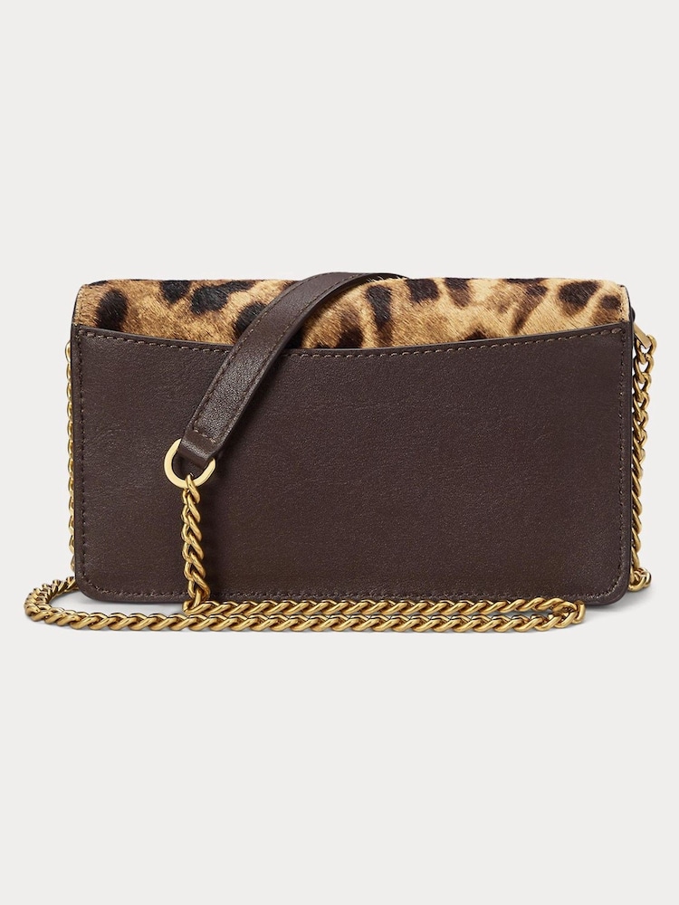 Lauren Ralph Lauren Leopard Print Textured Leather Crossbody Bag - Image 6 of 12