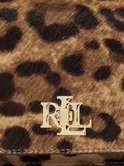 Lauren Ralph Lauren Leopard Print Textured Leather Crossbody Bag - Image 9 of 12
