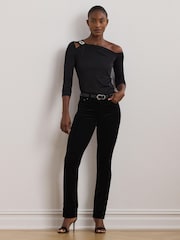 Lauren Ralph Lauren One-Sholder Cut Out Buckle Jersey Top - Image 3 of 9