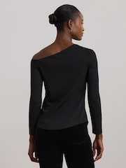 Lauren Ralph Lauren One-Sholder Cut Out Buckle Jersey Top - Image 4 of 9