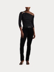 Lauren Ralph Lauren One-Sholder Cut Out Buckle Jersey Top - Image 8 of 9