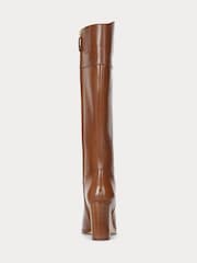 Lauren Ralph Lauren Page II Leather Logo Heeled Tall Boots - Image 3 of 3
