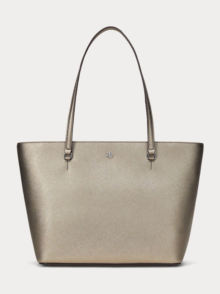 Lauren Ralph Lauren Karly Crosshatch Leather Tote Bag - Image 1 of 6