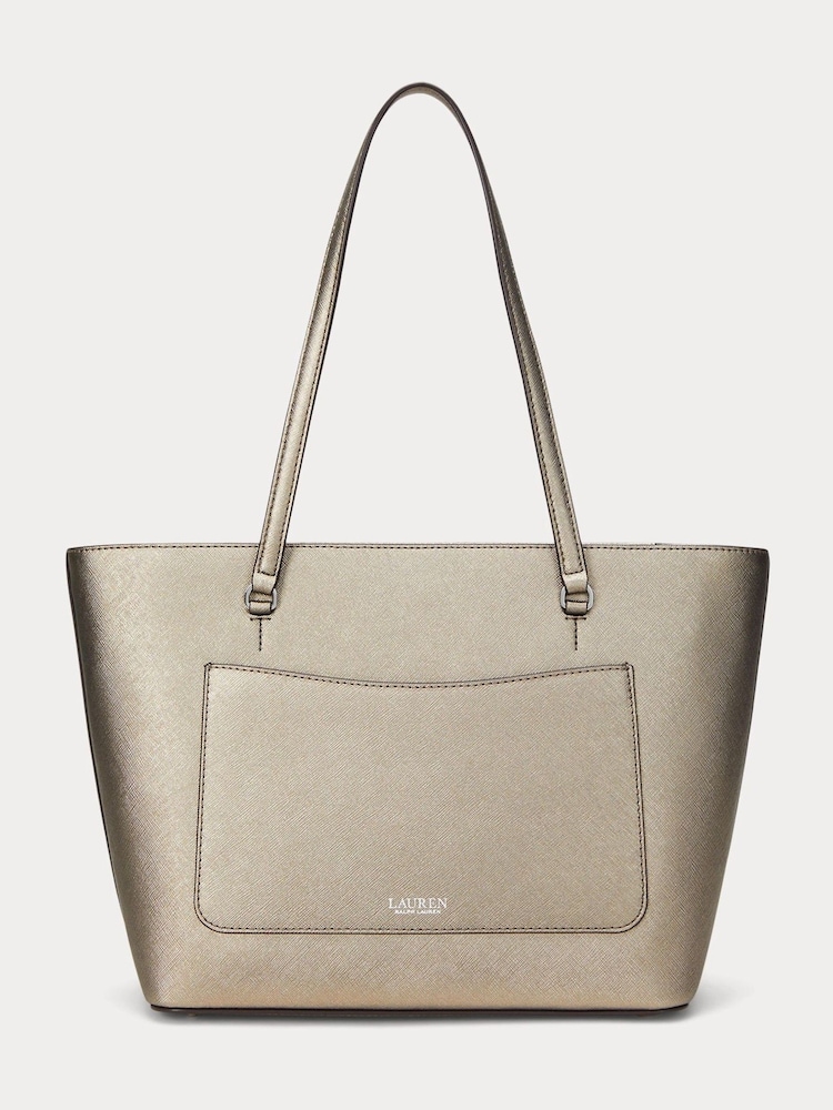 Gri - Lauren Ralph Lauren Karly Crosshatch Leather Sacoșă Geantă - Image 3 of 6