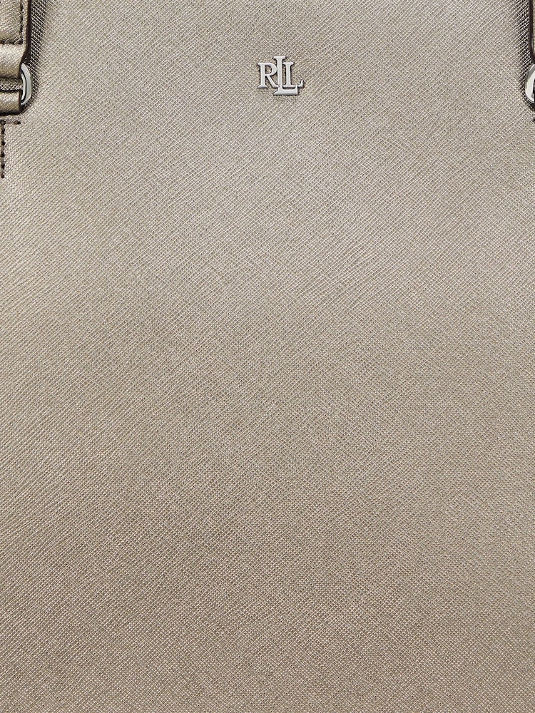 Gri - Lauren Ralph Lauren Karly Crosshatch Leather Sacoșă Geantă - Image 5 of 6