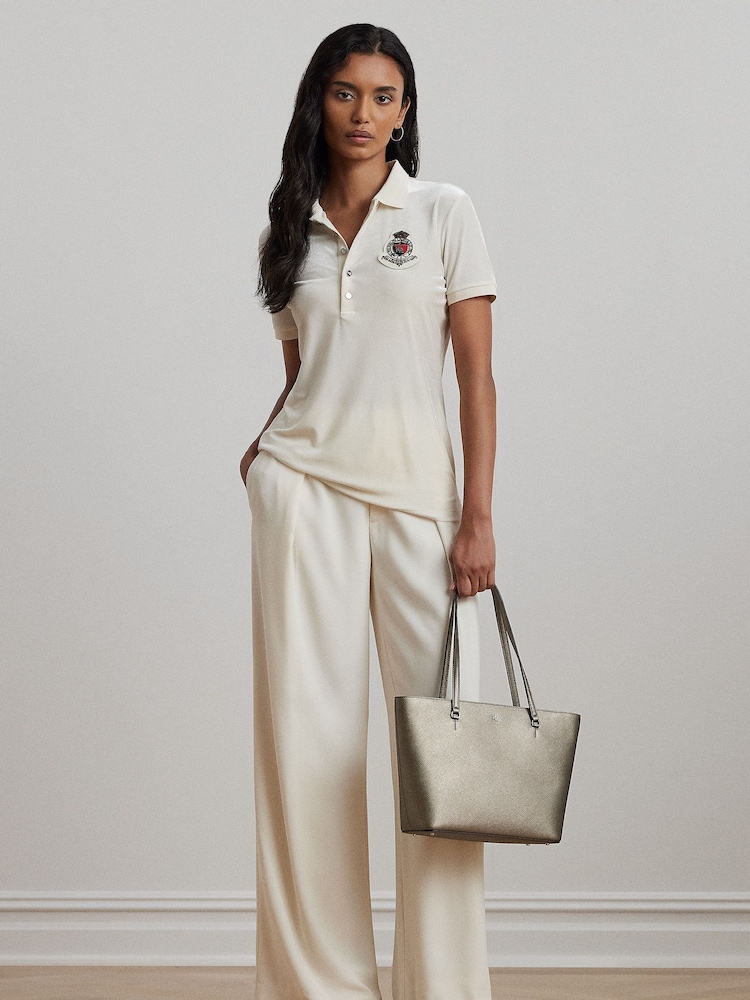 Lauren Ralph Lauren Karly Crosshatch Leather Tote Bag - Image 6 of 6 Lauren Ralph Lauren Karly Crosshatch Leather Tote Bag - Image 6 of 6