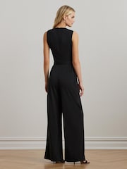 Lauren Ralph Lauren Матовый черный комбинезон из джерси - Изображение 2 из 8