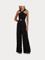 Lauren Ralph Lauren Матовый черный комбинезон из джерси - Изображение 6 из 8