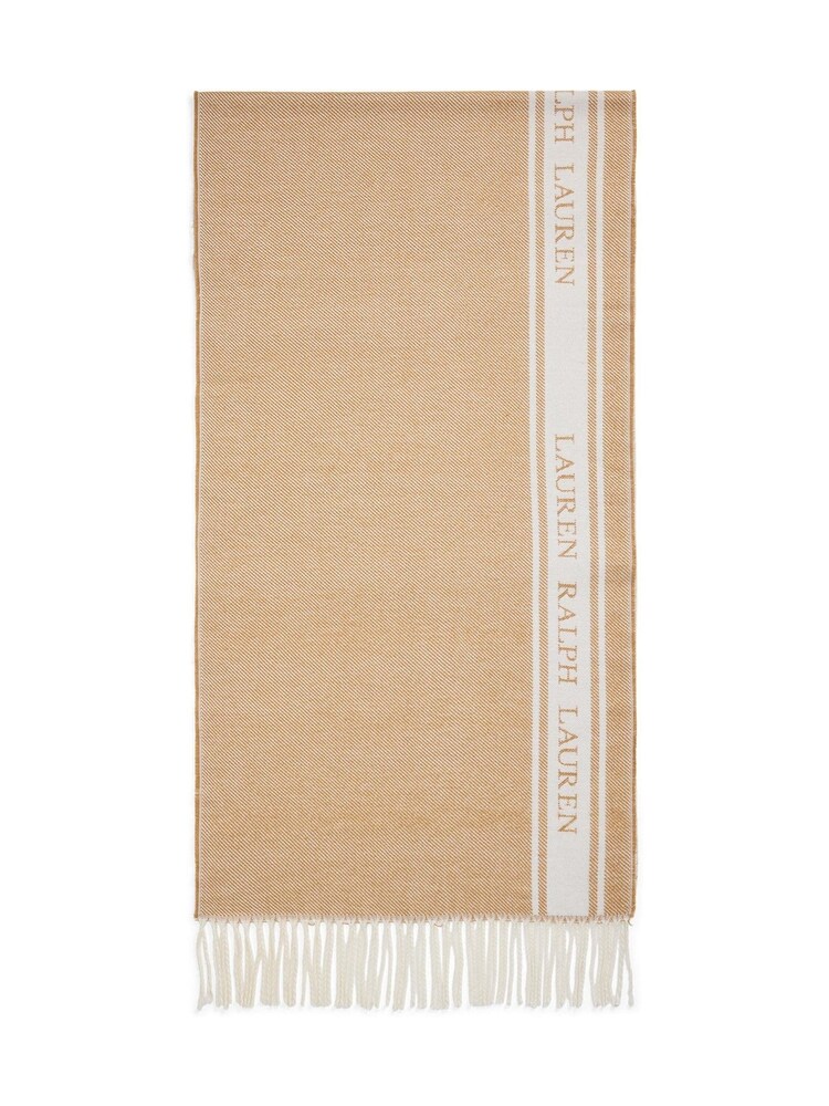 Коричневый - Lauren Ralph Lauren Полиэстер Blend Бордюр с логотипом шарф - Image 1 of 3